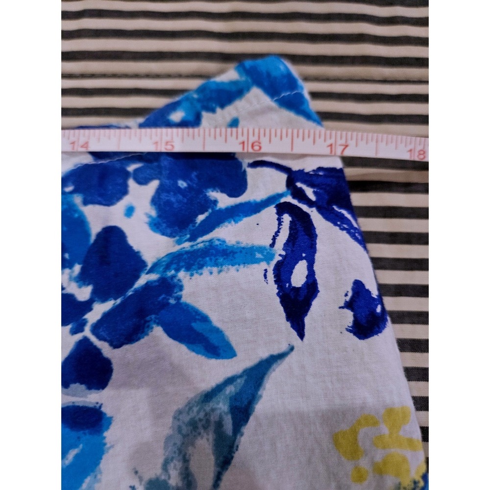 Lauren Ralph Lauren Pajama Set L Blue White Floral Cotton 3/4 Sleeve Capri PJs - Picture 8 of 9